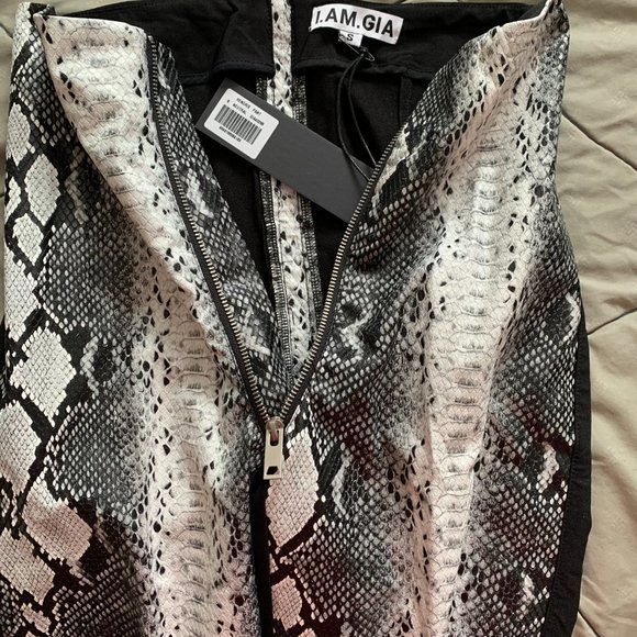 I.AM.GIA Faux Snakeskin & Leather Straight Leg 'Hendrix'' Pants - Picture 8 of 13